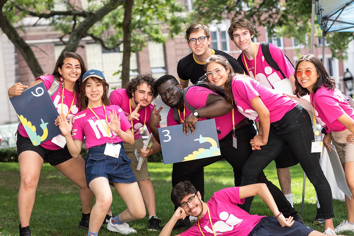 Photos of students at orientation