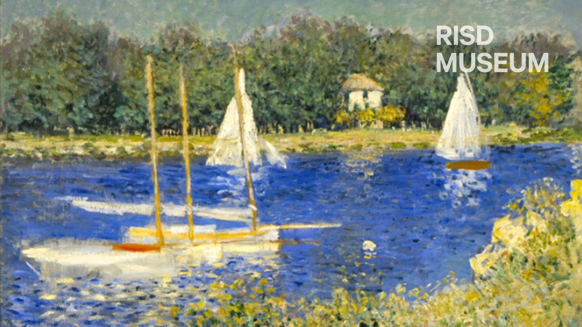 Zoom Background featuring The Basin at Argenteuil by Claude Monet