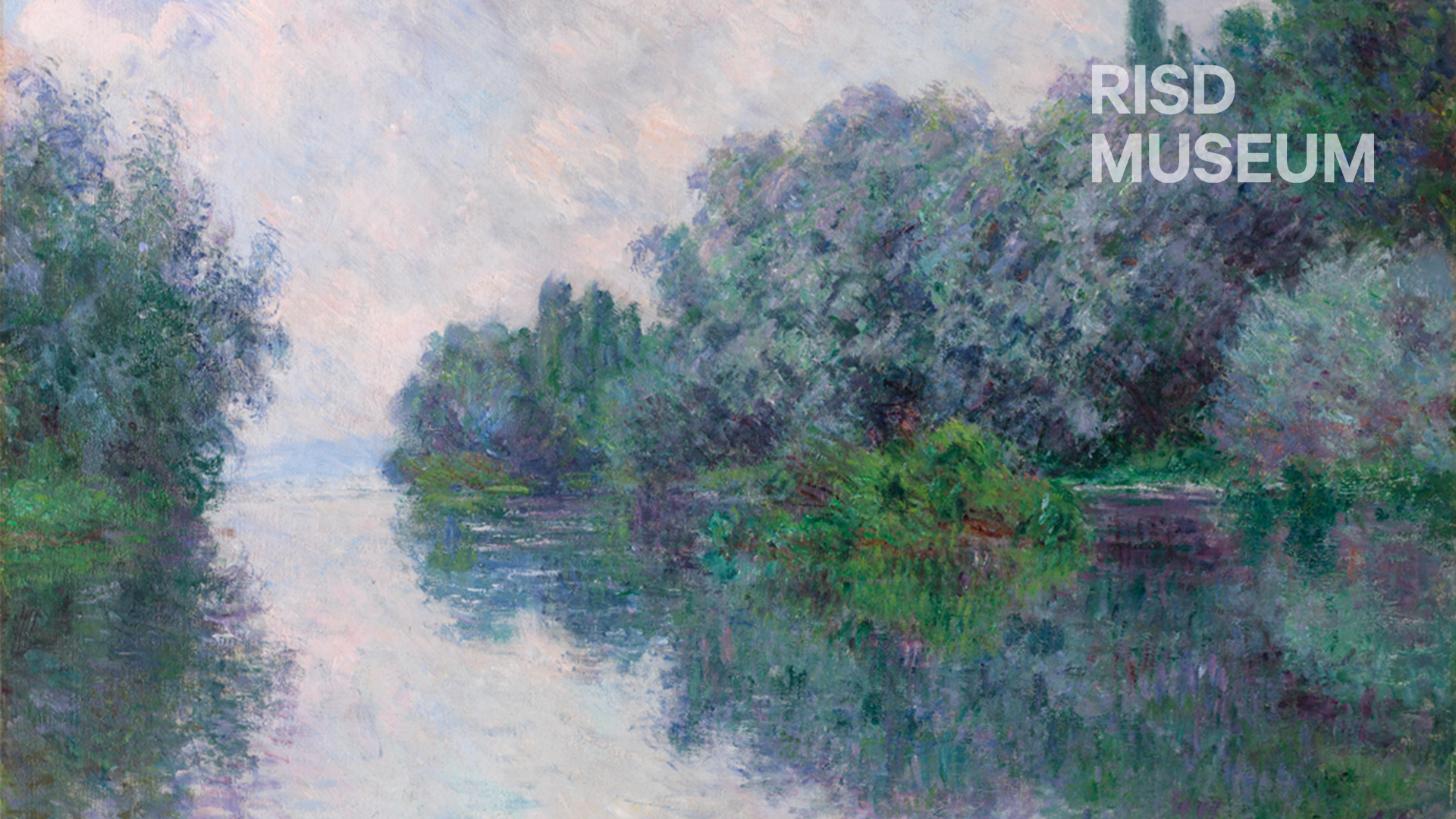 Zoom Background featuring The Seine at Giverny by Claude Monet