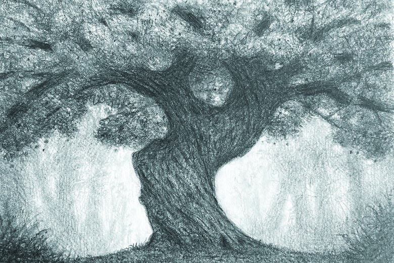 Selznick’s drawing of Mama tree, a character in Big Tree