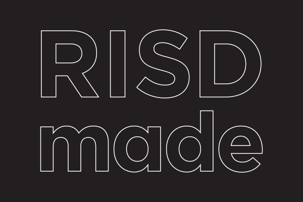 Animated logo of words "RISD made"