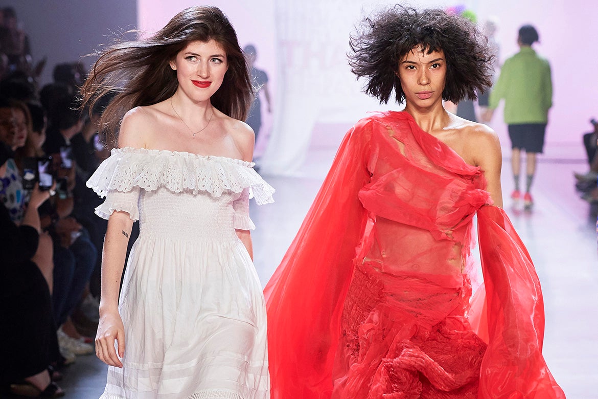 Two models on runway of Collection 2019.