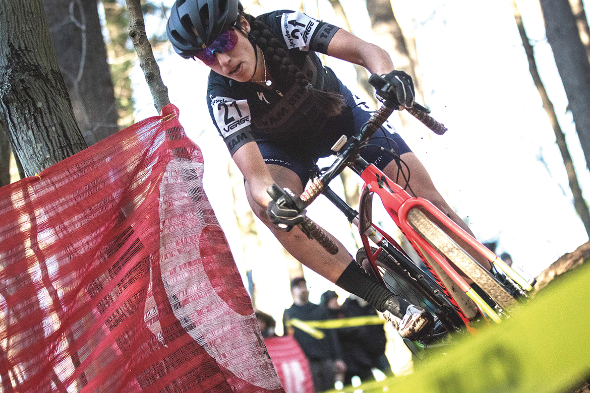 Photo of Jane Rossi in a cycling competition.