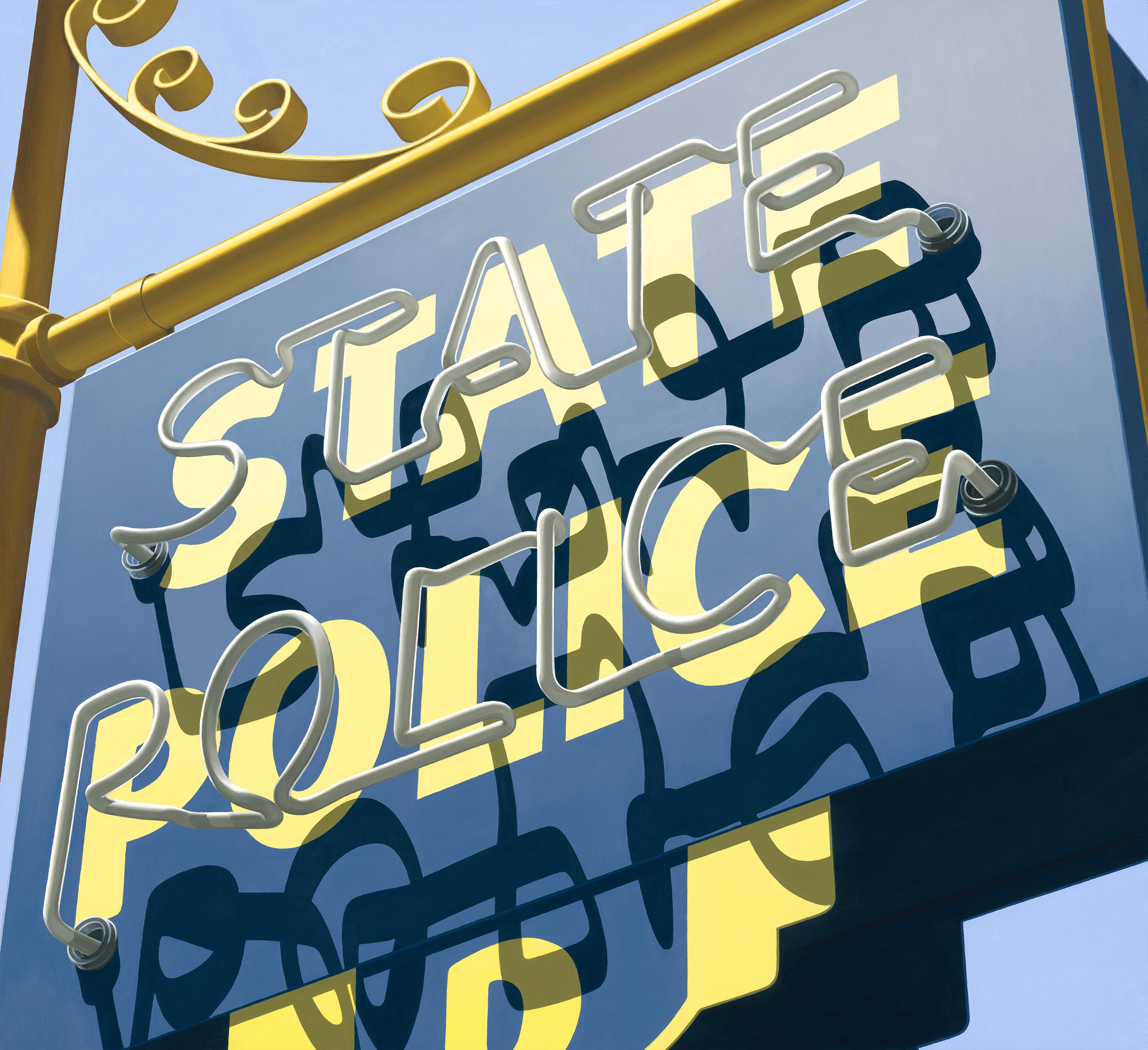 Photo of a sign that says "State Police"