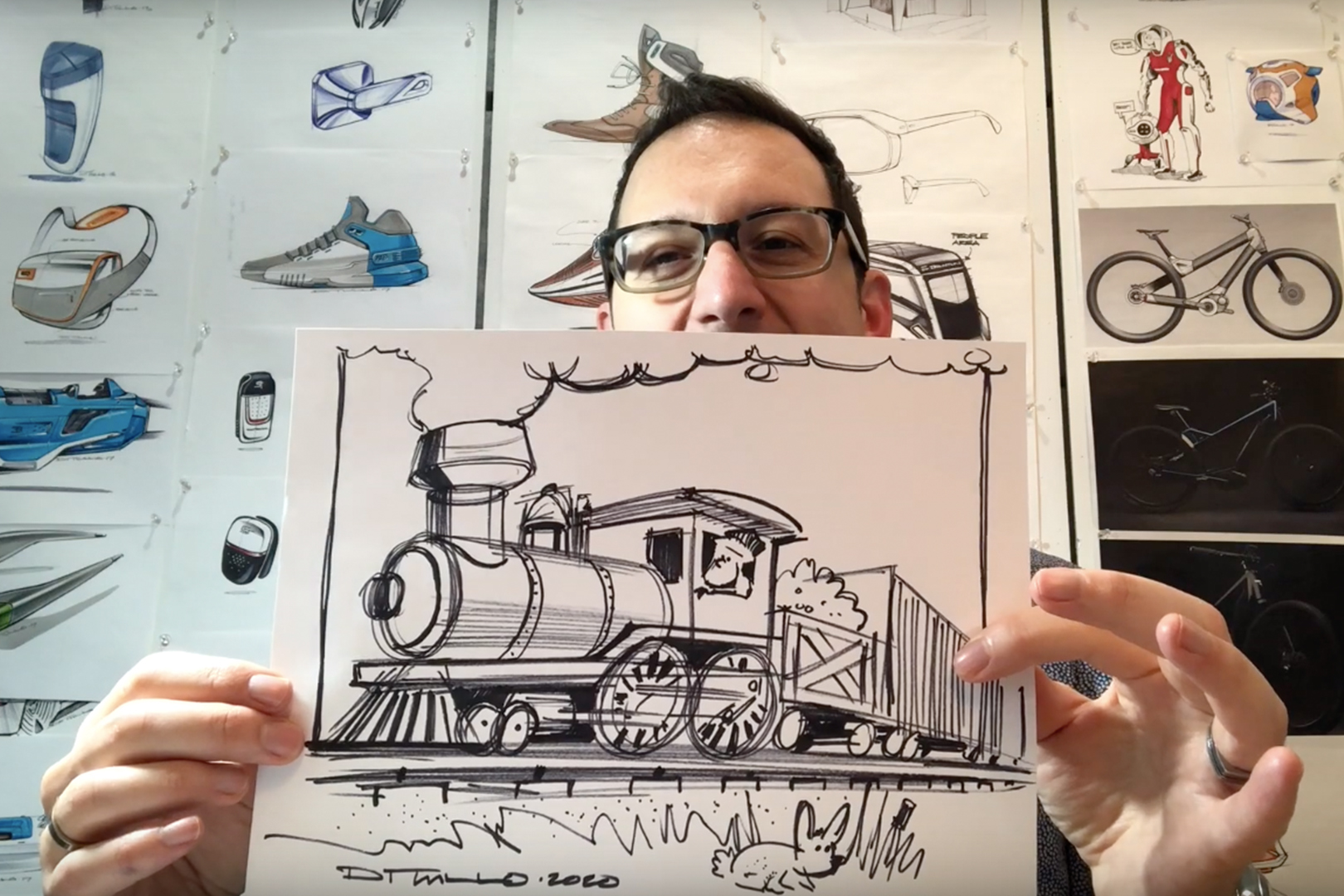 Michael DiTullo's final sketch of a steam train.