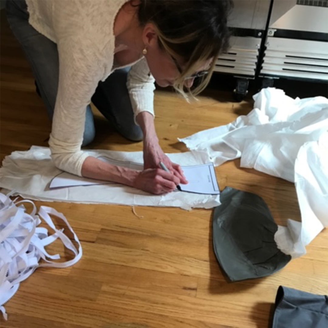 Making respirator cuffs.