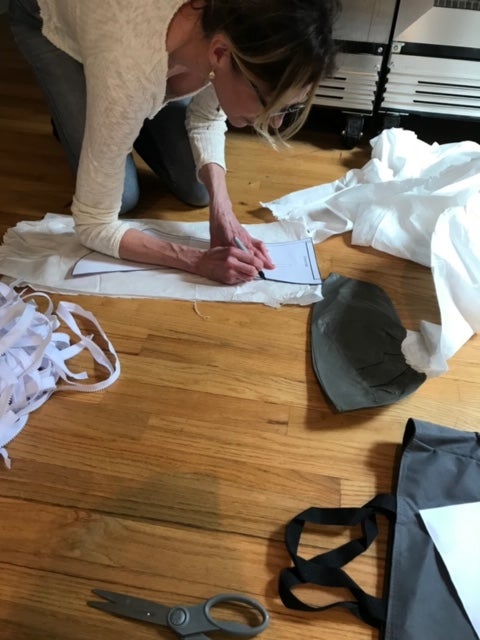 Making respirator cuffs.
