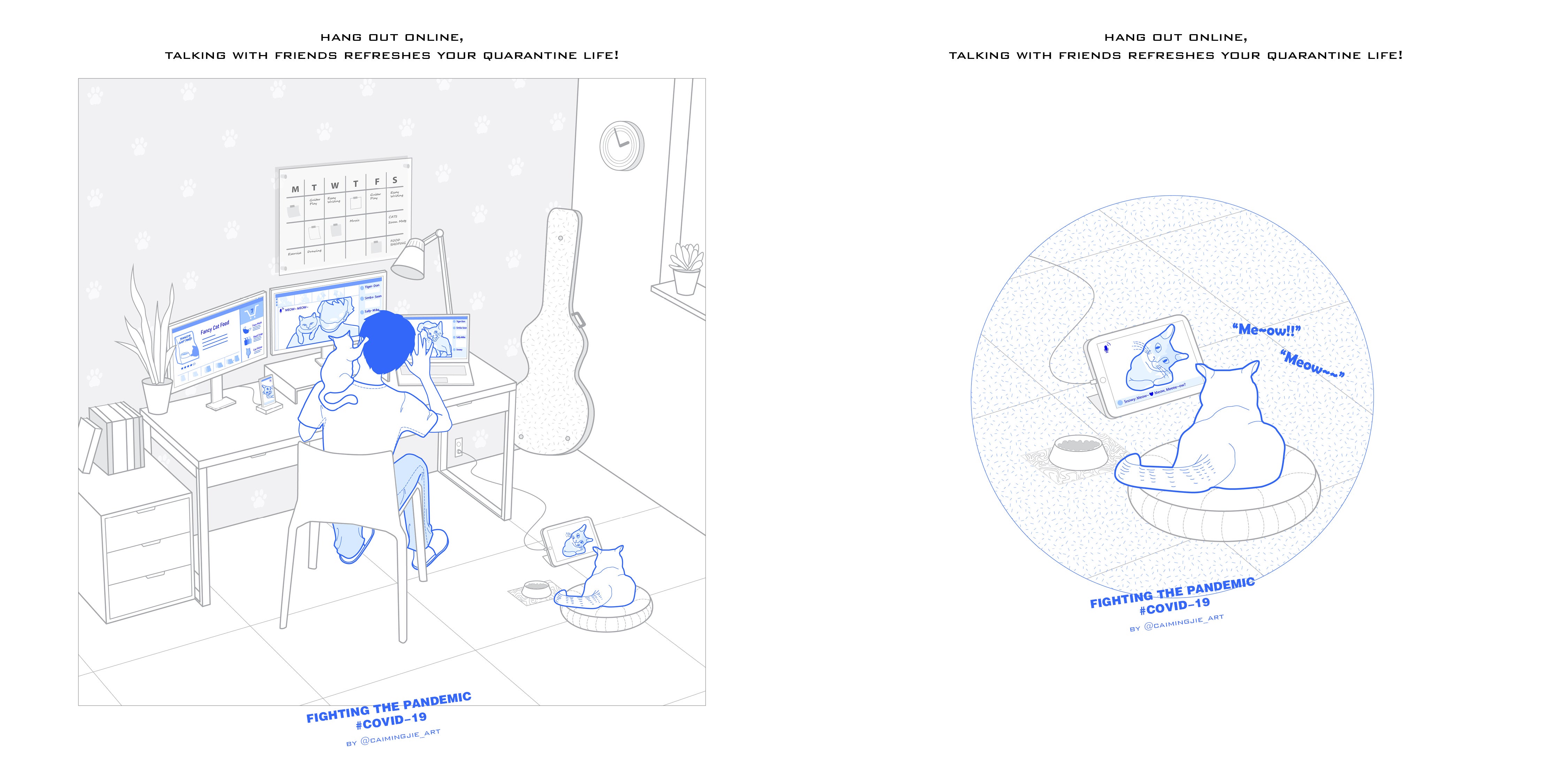 Quarantine Thoughts and  Drawings - Fighting the Pandemic