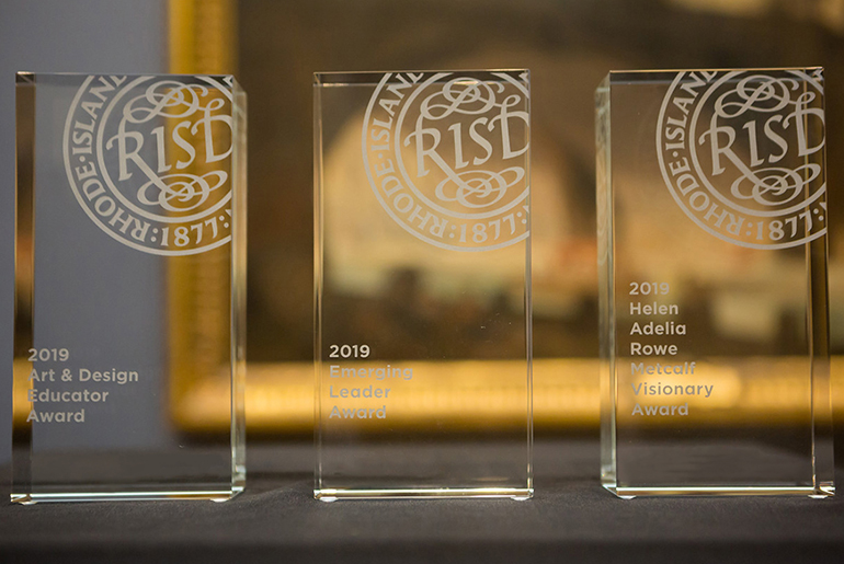Image of three glass awards