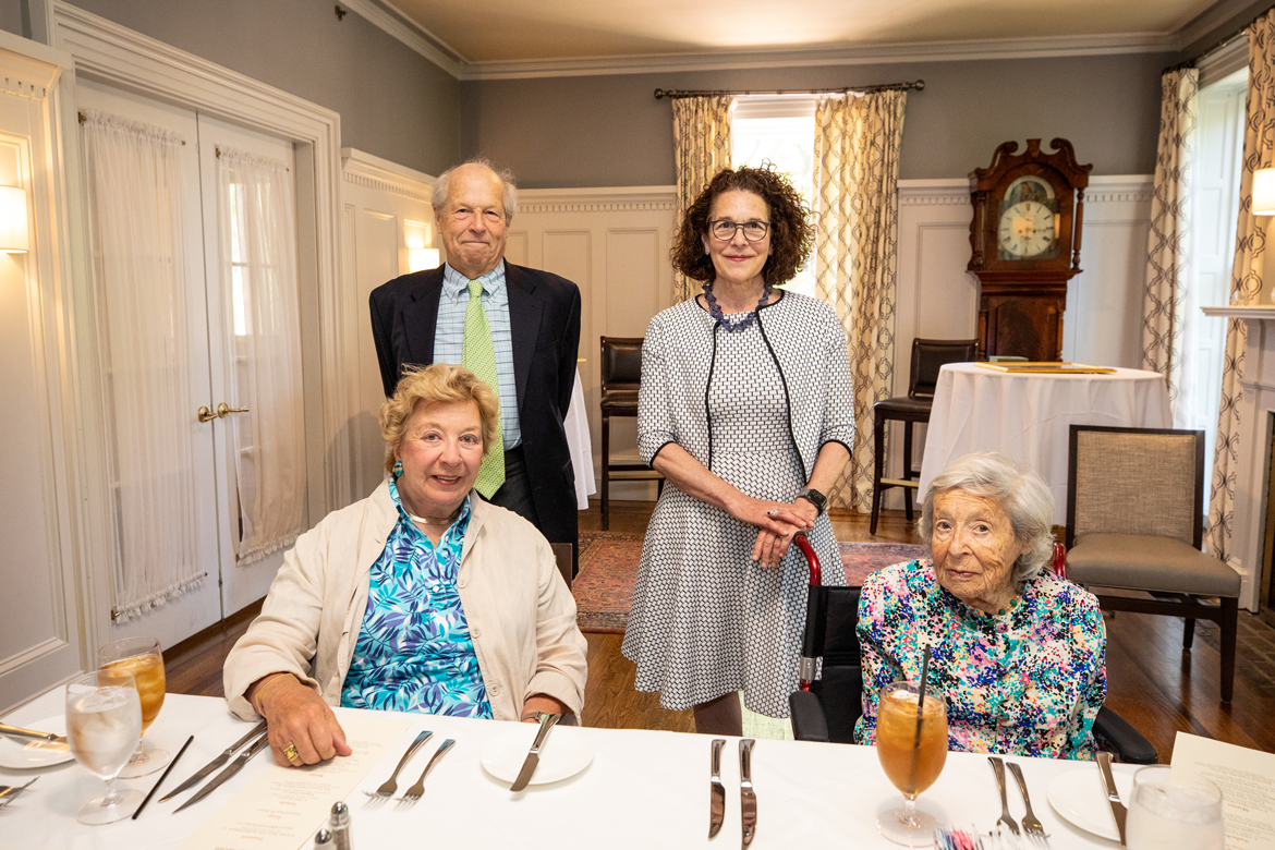 Stephen Metcalf, Pauline Metcalf, Vera Metcalf and President Rosanne Somerson