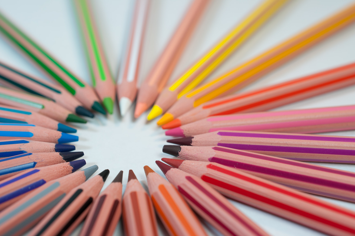 Image of colored pencils in a circle