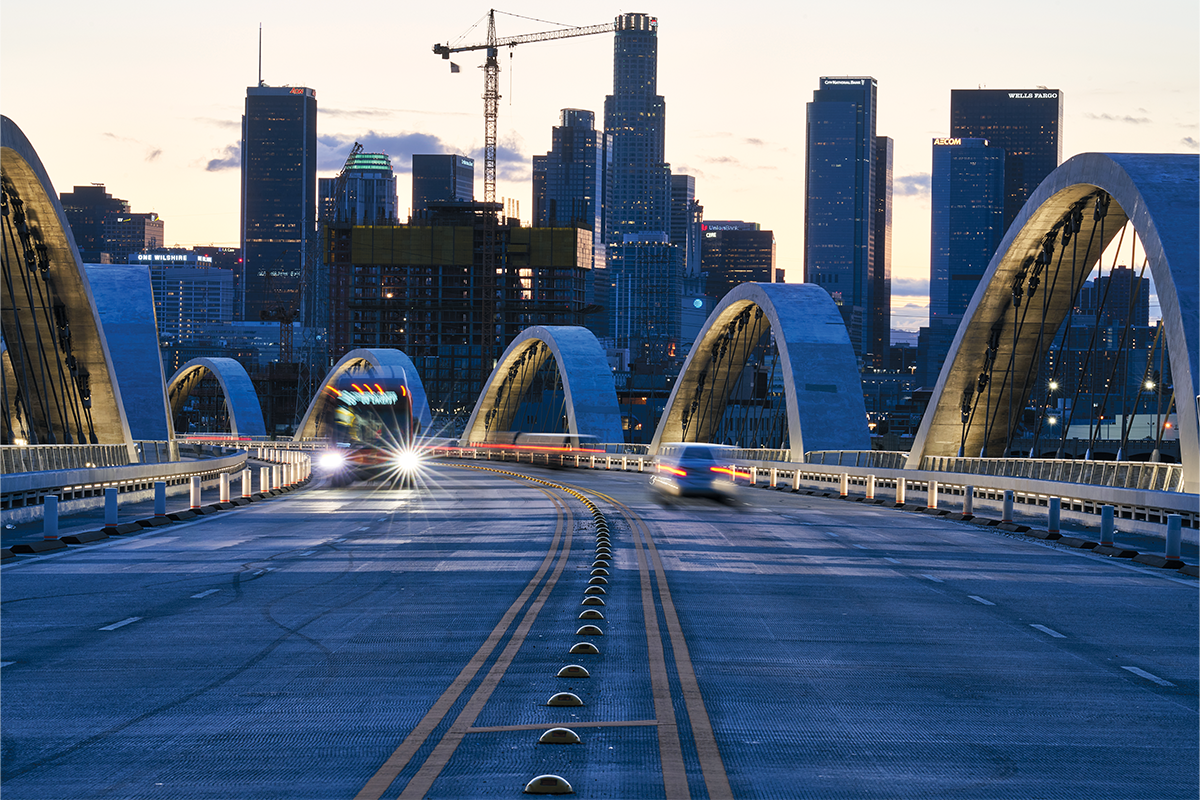 The Sixth Street Bridge in LA. The bridge was designed by Michael Maltzan Architecture. Photo by Páll Stefánsson.