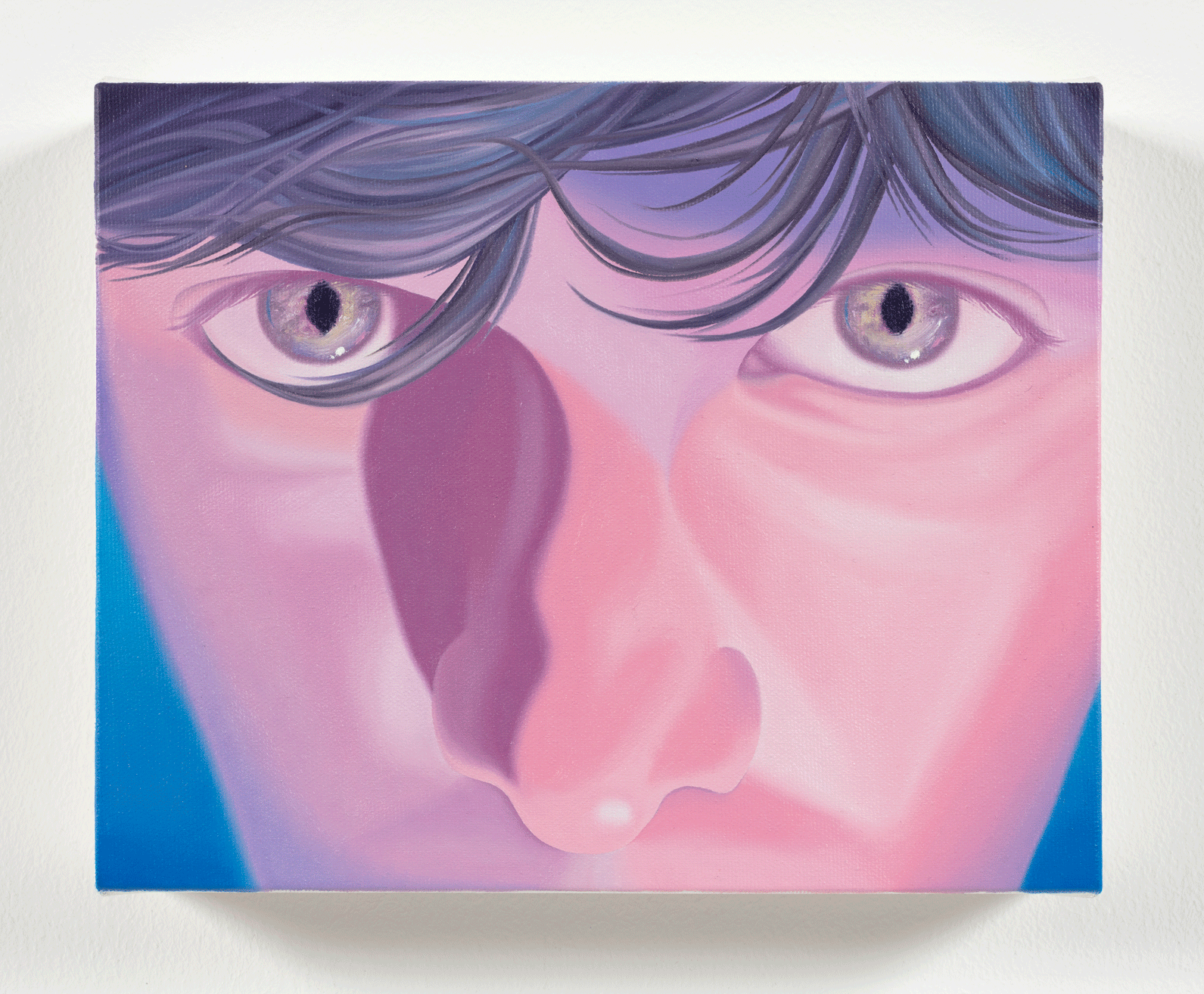 A painting of a person's eyes and nose