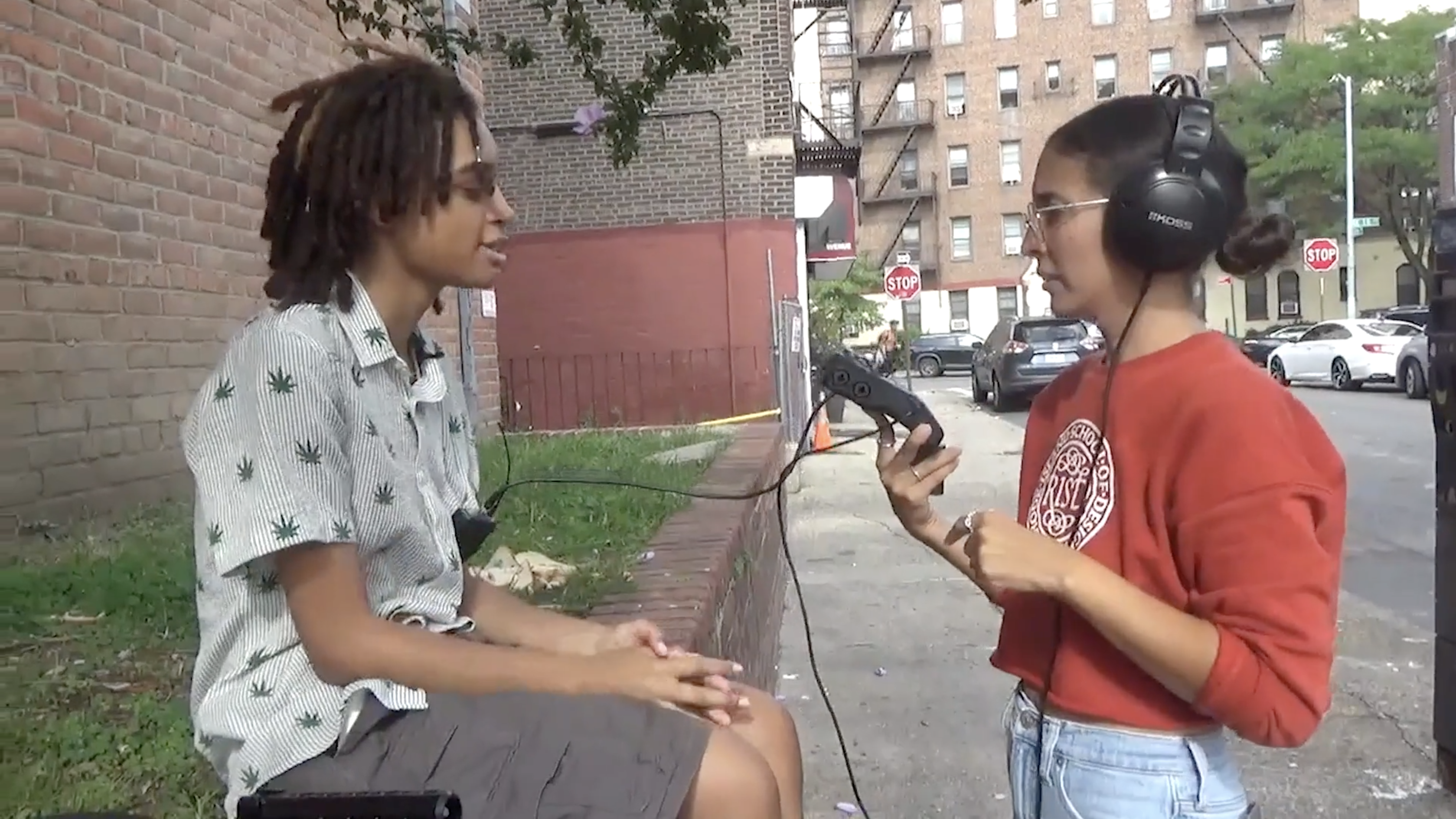 Amanda Hanna-Mcleer and student filming The Luddite Club
