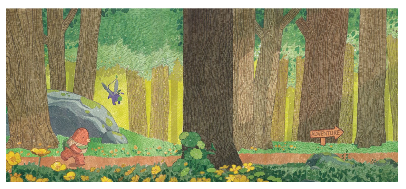 "The Path to Adventure" (2025) Watercolor and Colored Pencil 11 x 24 inches