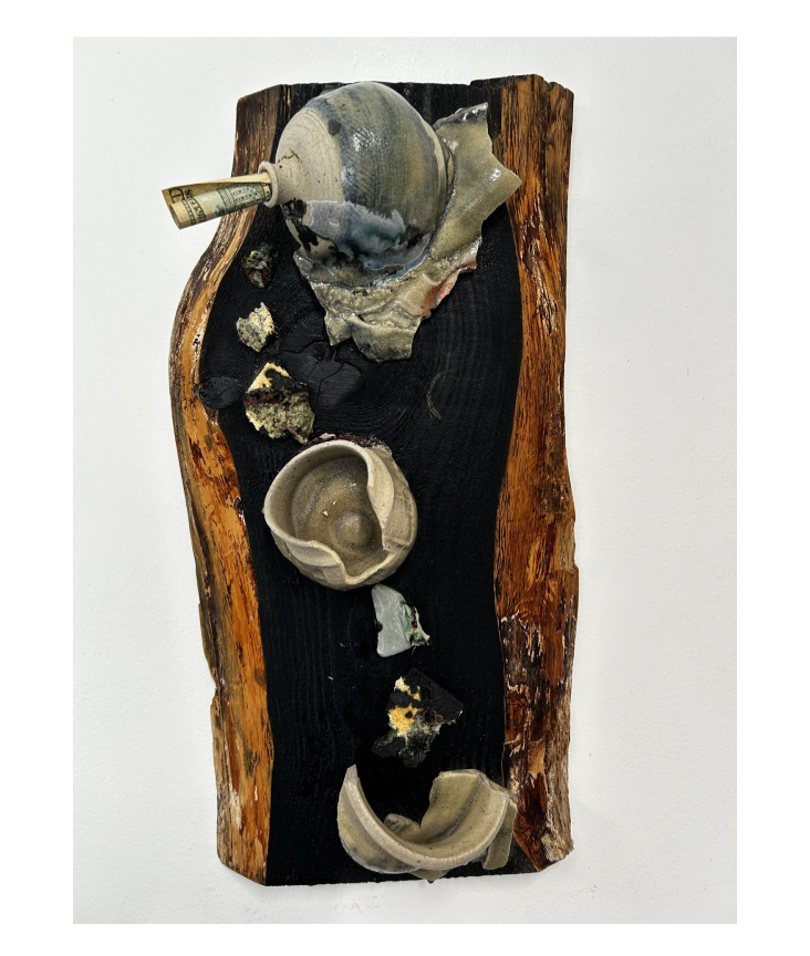 This is a whimsical response to a raku firing gone awry. 