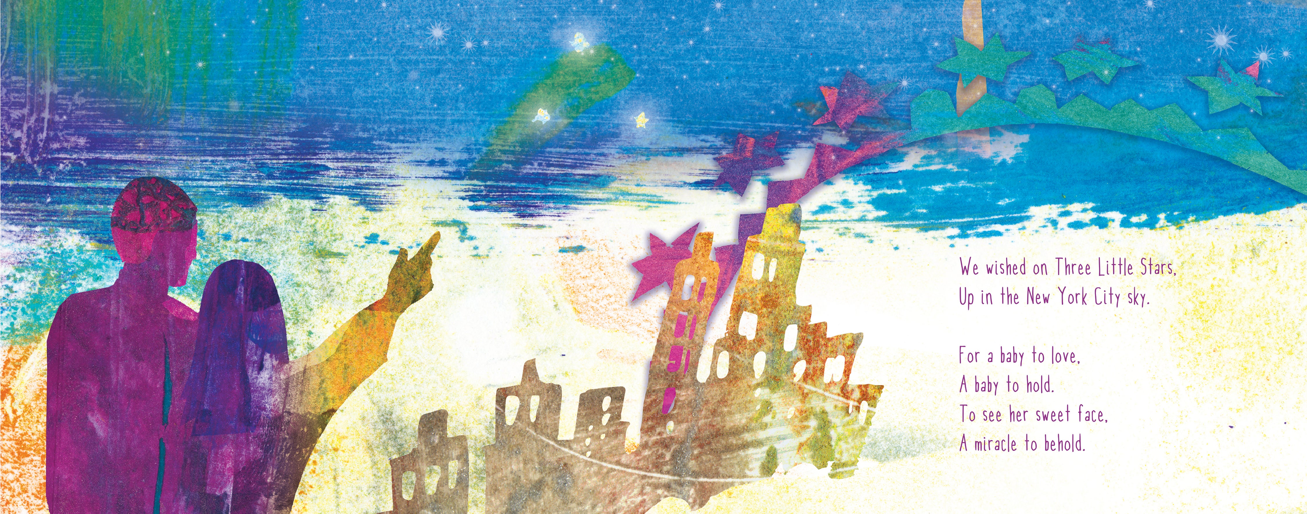 A spread from "Three Little Stars"